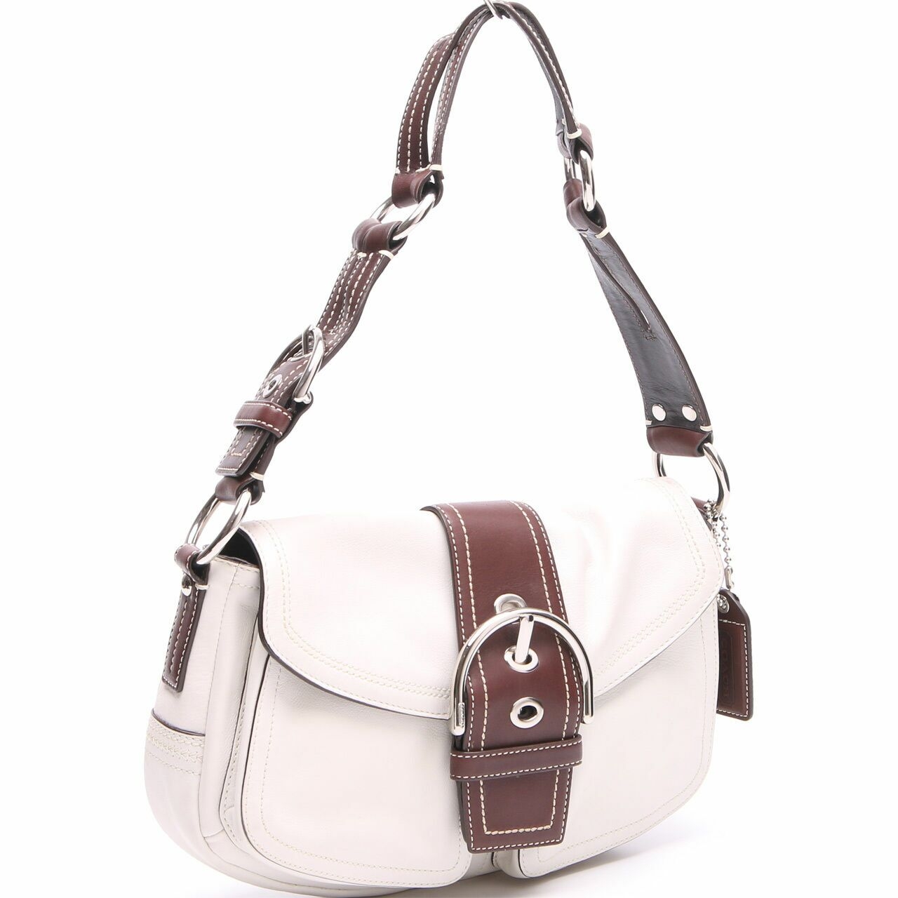 Coach Off White & Brown Shoulder Bag