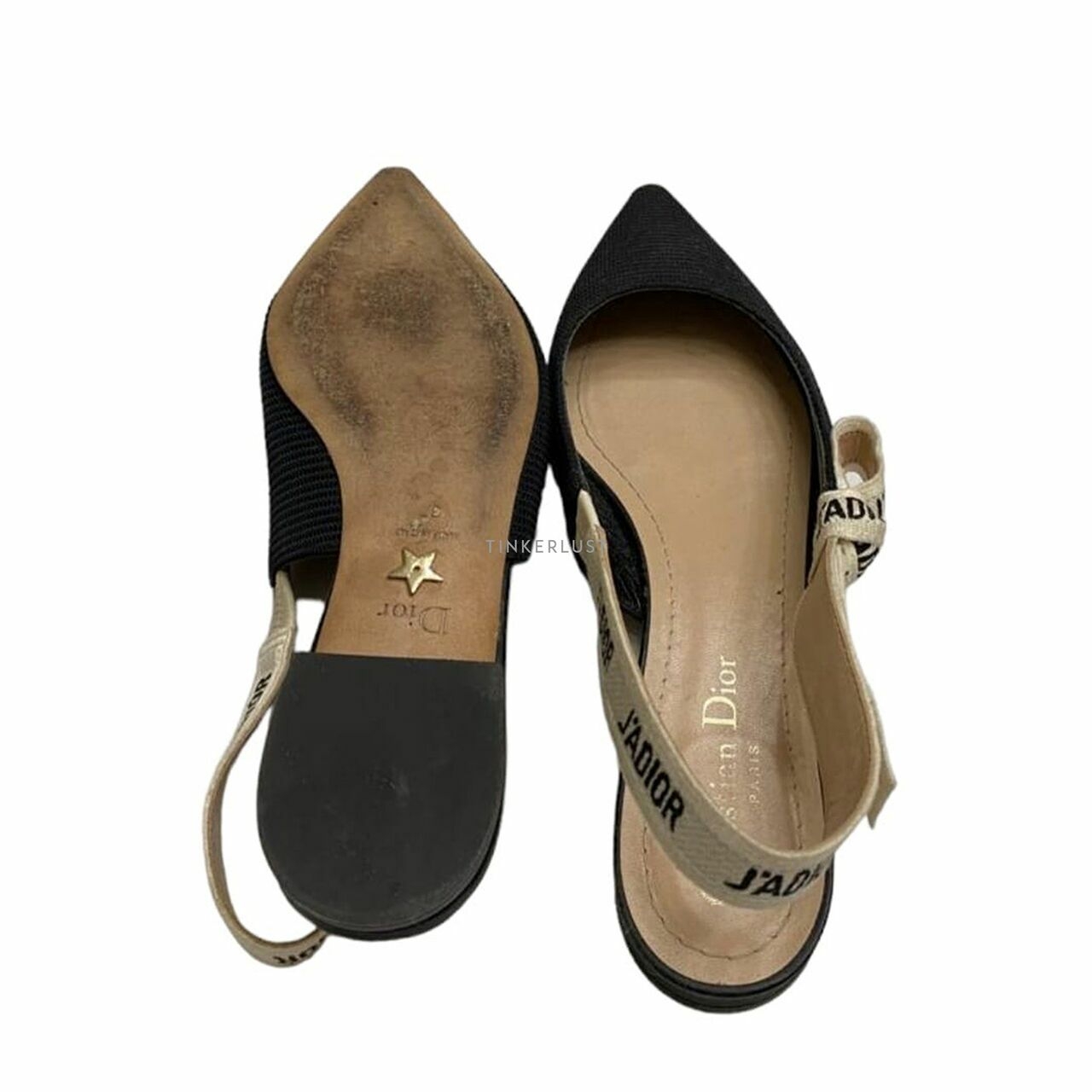 Christian Dior J'adior Ballerina Flat Slingback Canvas