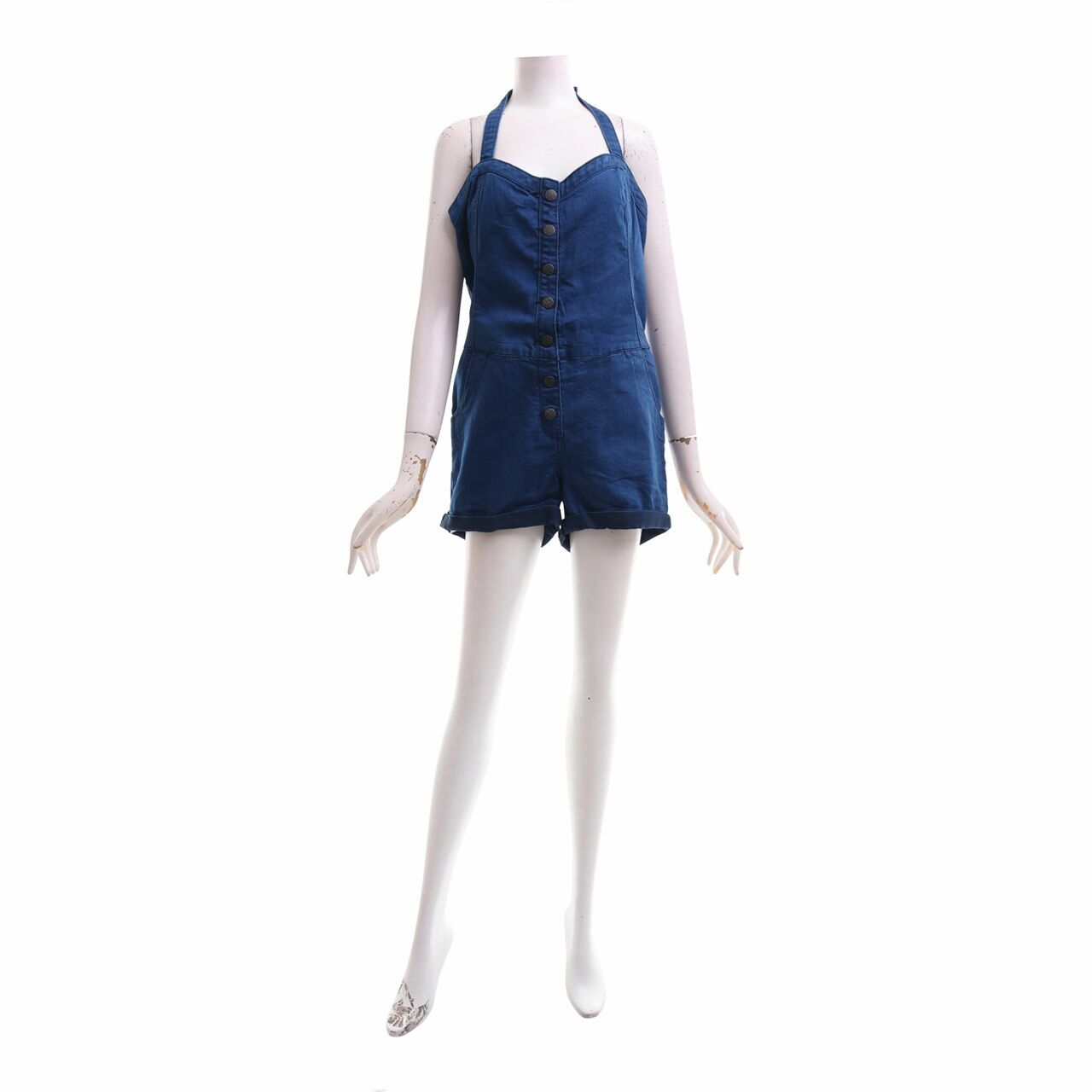 New Look Dark Blue Overall Jumpsuit