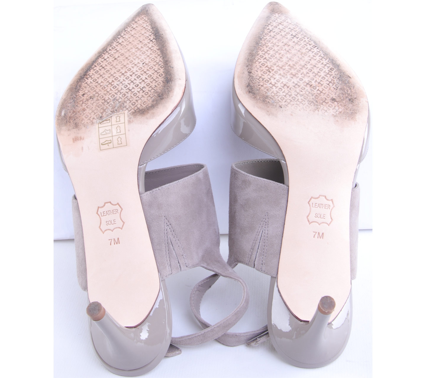 Tory Burch Grey Ashton 65 MM Patent Leather Heels