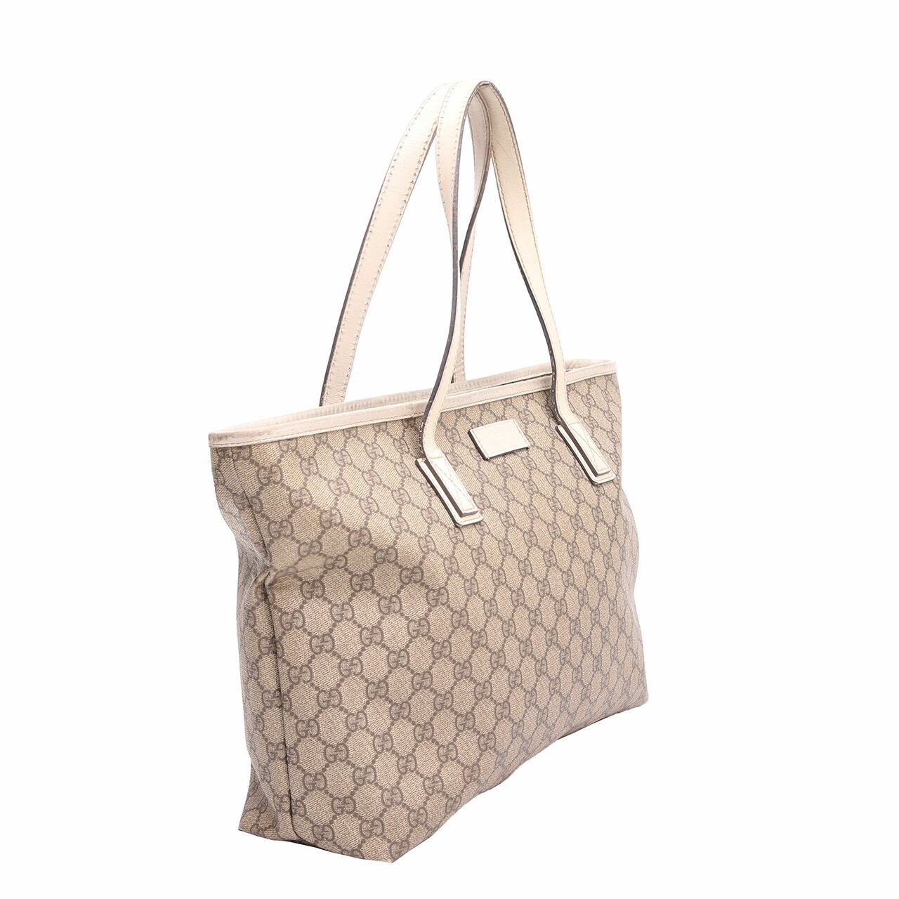 Gucci Beige GG Coated Canvas Medium Tote Bag