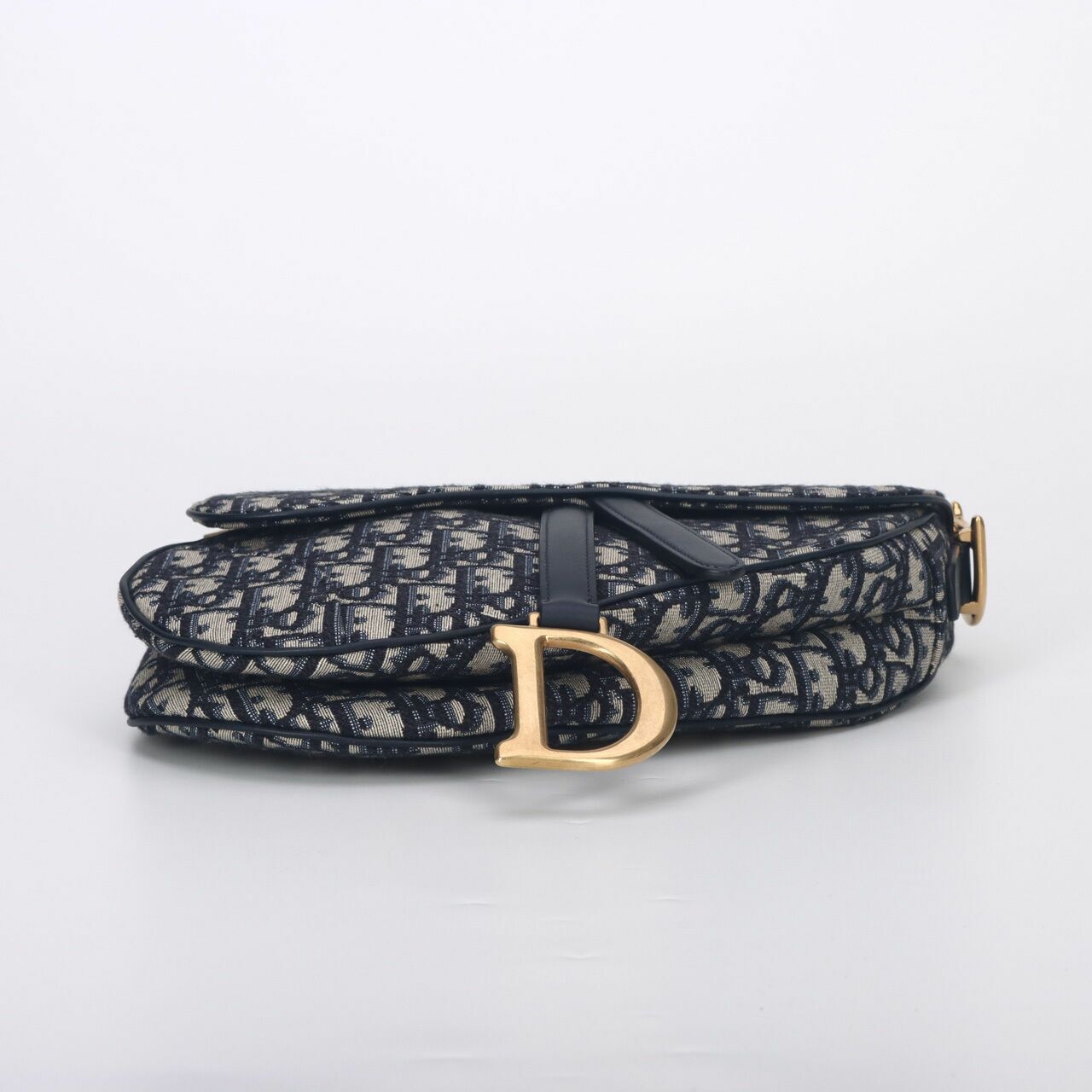 Christian Dior Oblique Monogram Medium Saddle Bag Blue