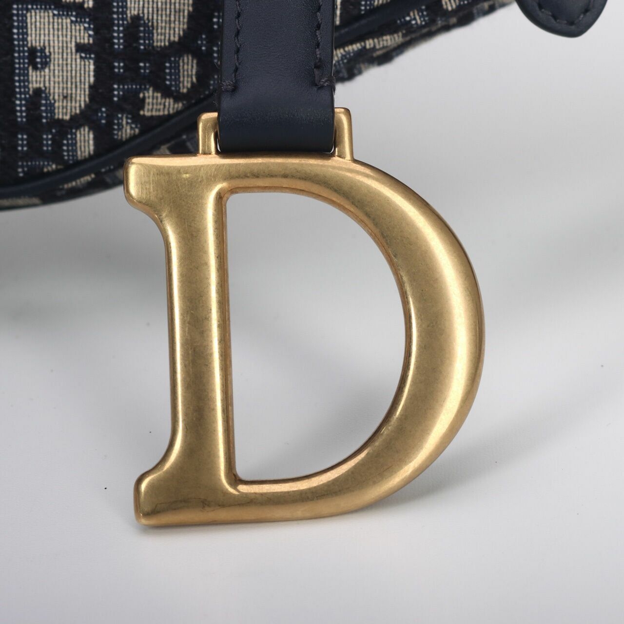 Christian Dior Oblique Monogram Medium Saddle Bag Blue