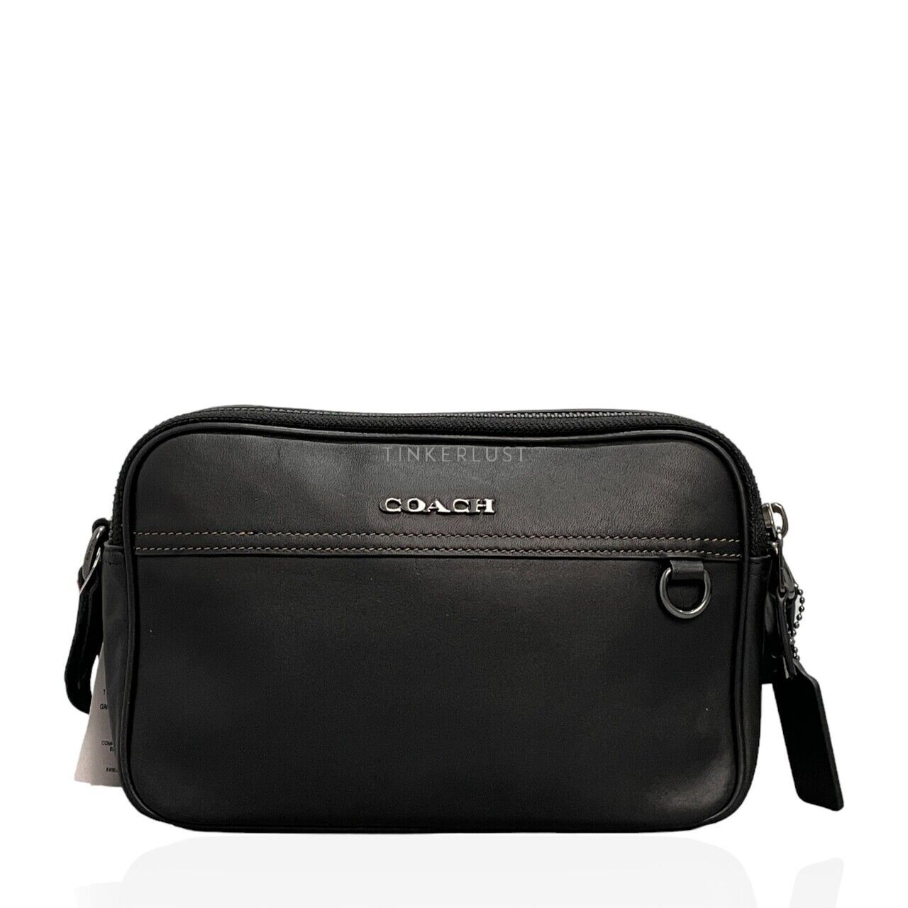 Coach C4148 Graham Black Leather Sling Bag