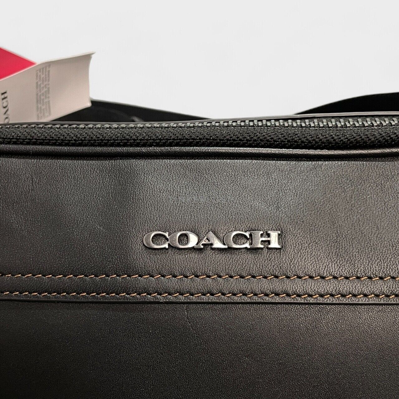 Coach C4148 Graham Black Leather Sling Bag