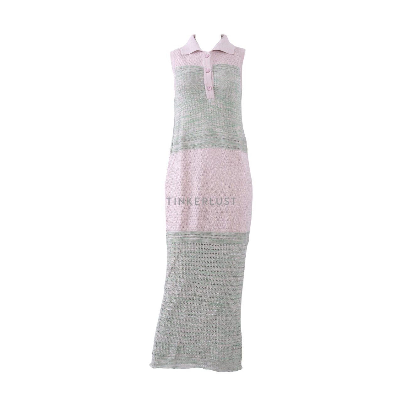 Sissae Dusty Pink & Mint Knit Long Dress