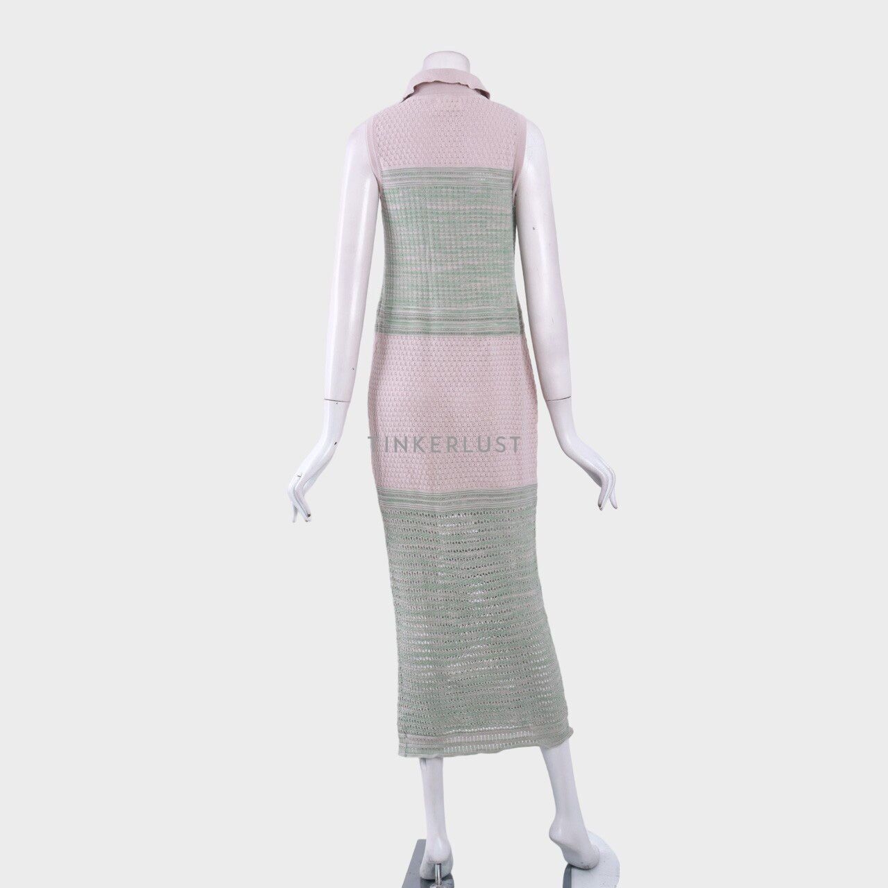 Sissae Dusty Pink & Mint Knit Long Dress