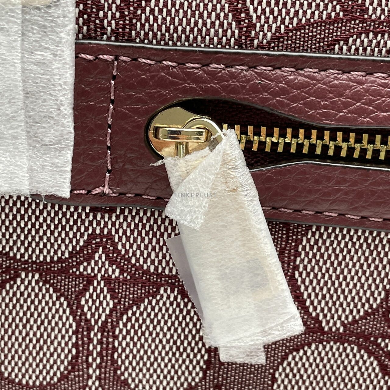 Coach CA195 Signature Jacquard Stripe Patch Dempsey File Bag In Wine Multi Sling Bag