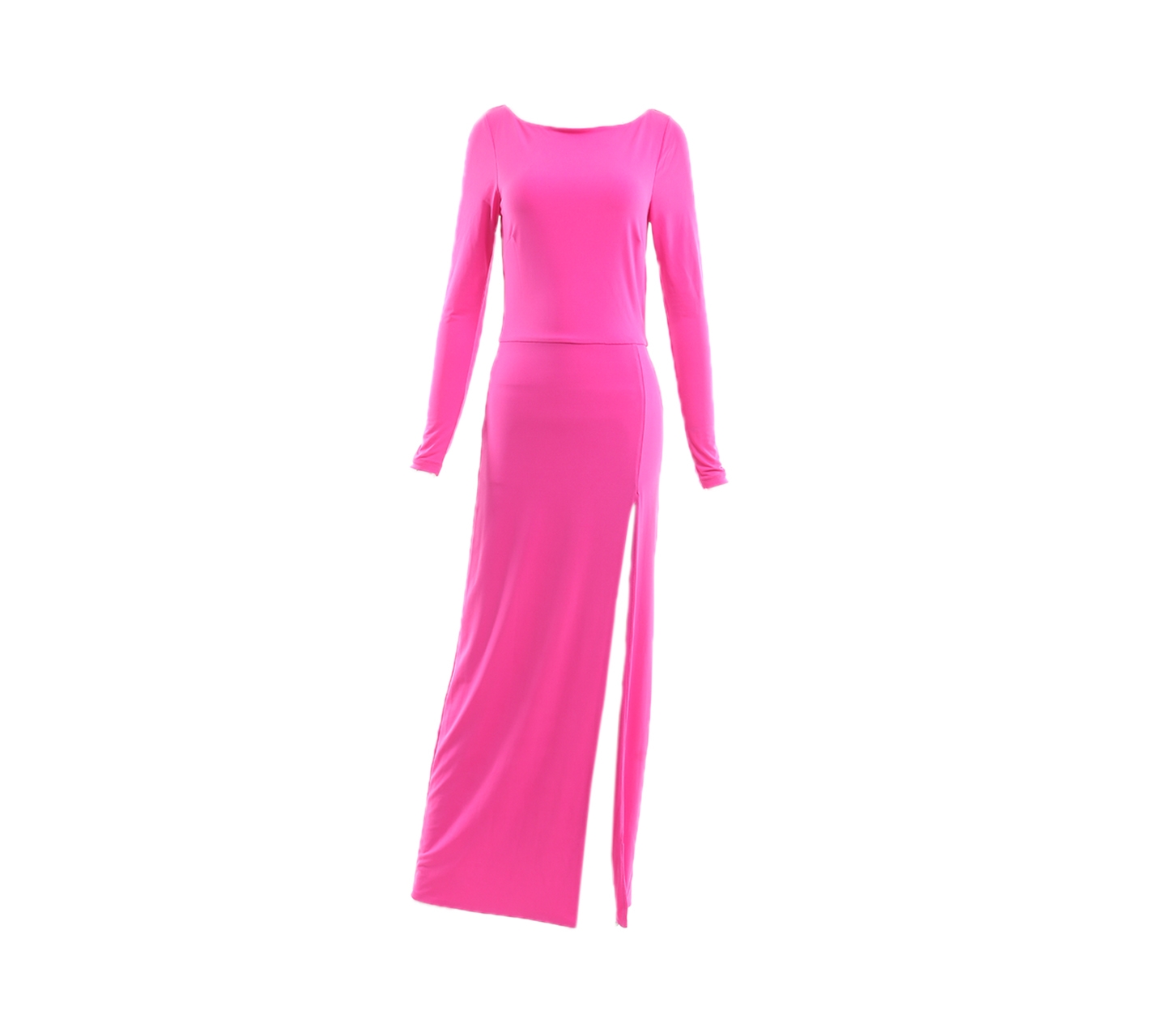 Topshop Pink Slit Long Dress