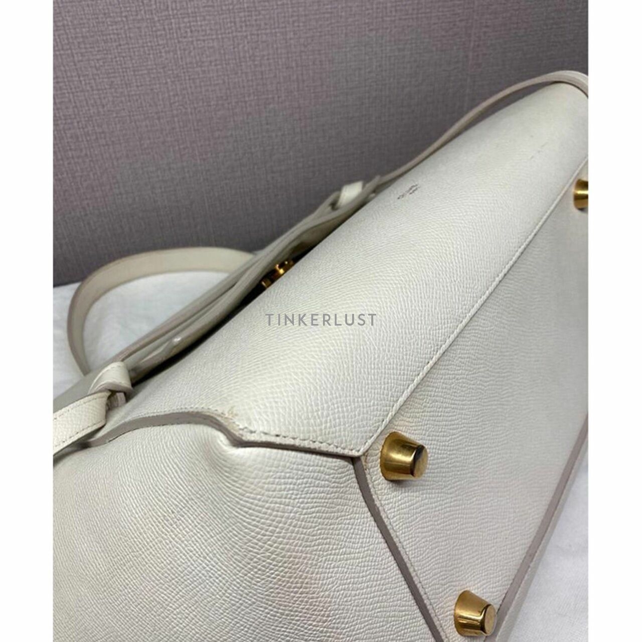 Celine Mini Belt Bag Ivory Grained Calfskin GHW Satchel