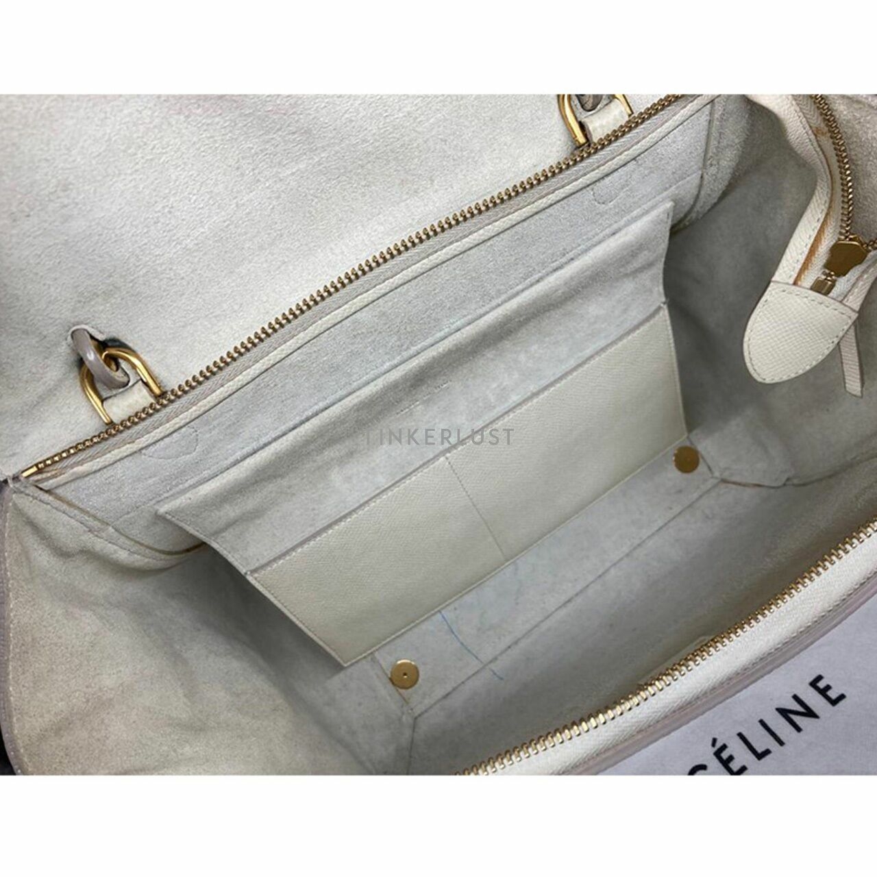 Celine Mini Belt Bag Ivory Grained Calfskin GHW Satchel