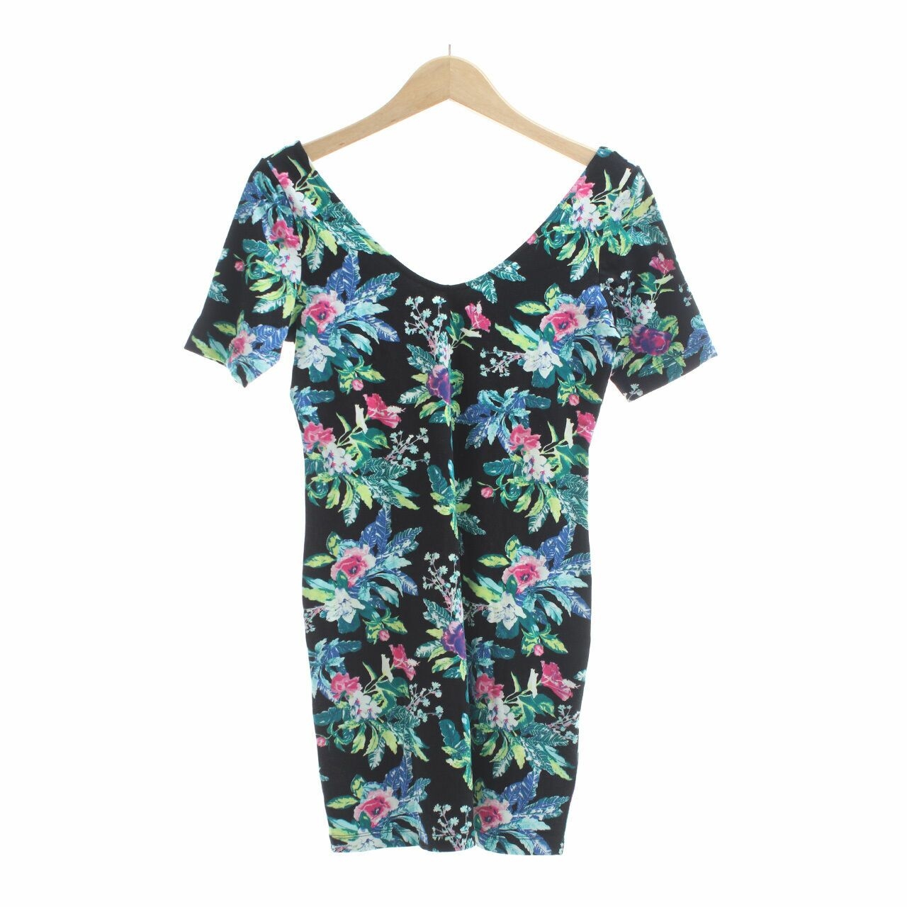 H&M Black Floral Mini Dress