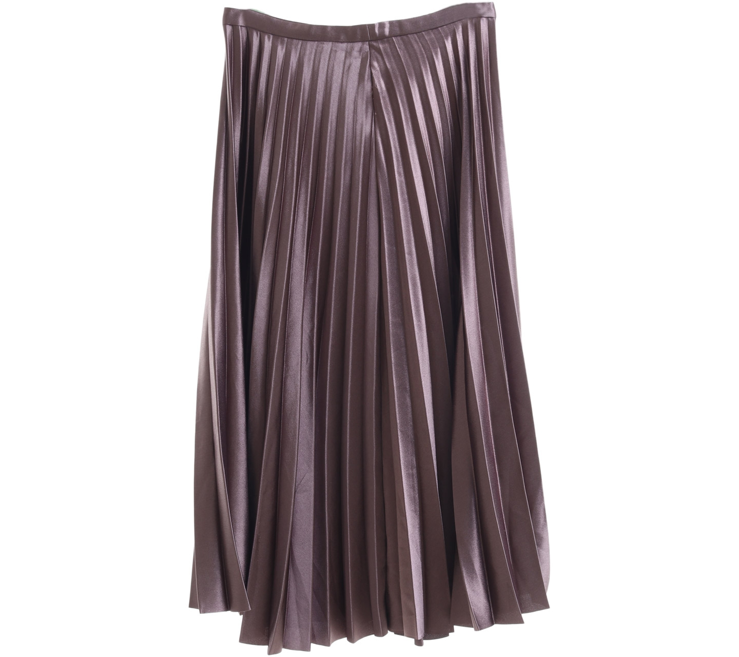 Pomelo. Silver Metallic Pleated Maxi Skirt