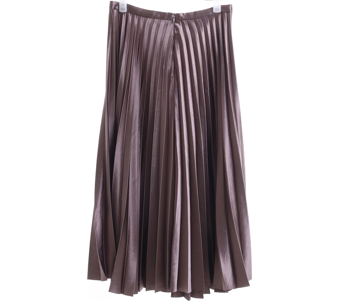 Pomelo. Silver Metallic Pleated Maxi Skirt