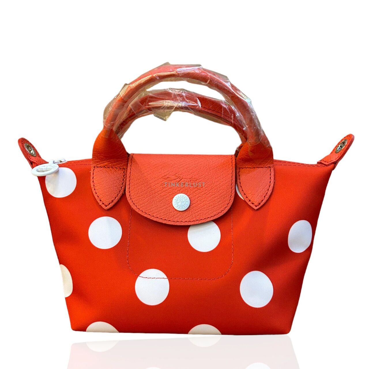 Longchamp Le Pliage Top-Handle XS Orange Red Polka Dot 2022 Satchel