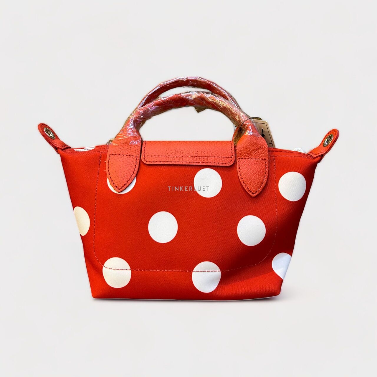 Longchamp Le Pliage Top-Handle XS Orange Red Polka Dot 2022 Satchel