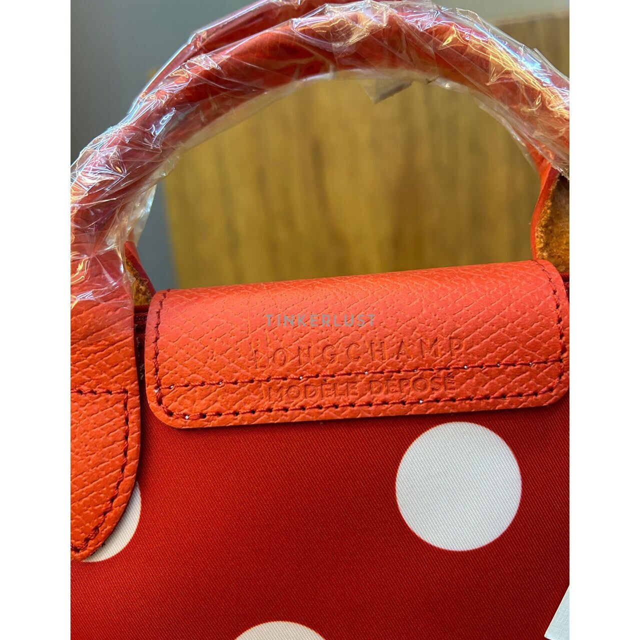 Longchamp Le Pliage Top-Handle XS Orange Red Polka Dot 2022 Satchel