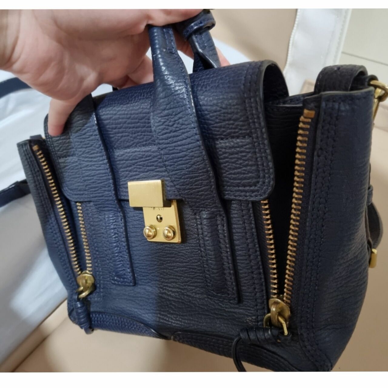 3.1 Phillip Lim Navy Pashli Satchel