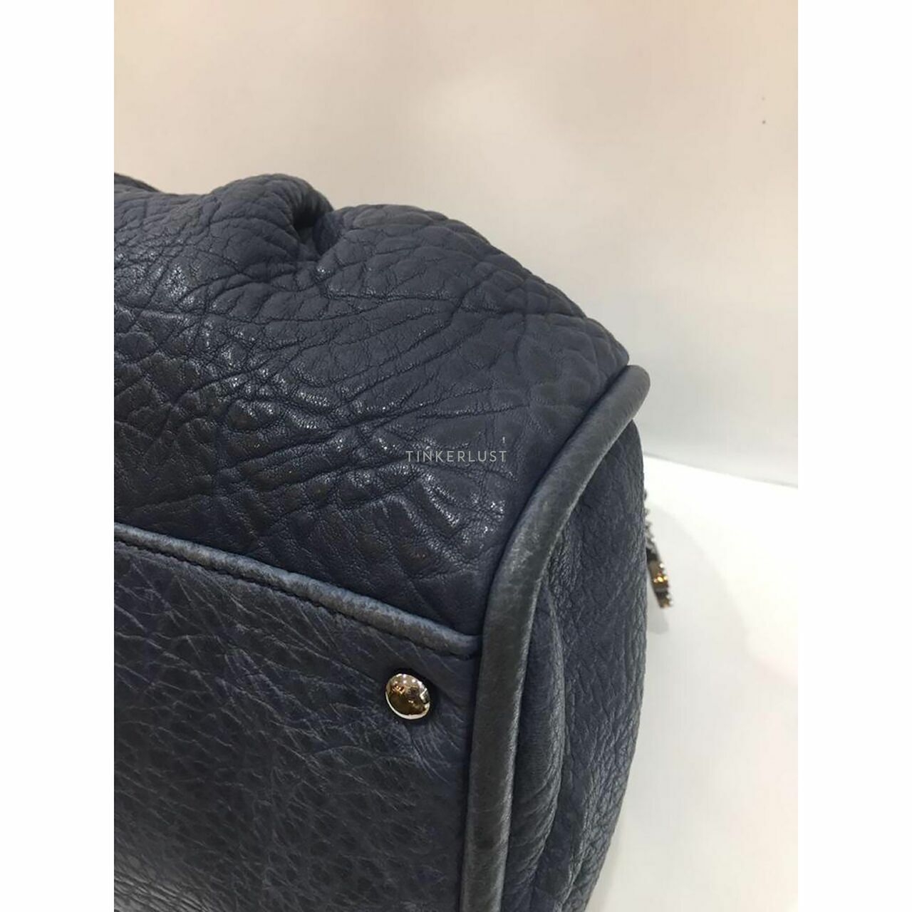 Chanel Navy Blue Lady Braid Tote #11 SHW Shoulder Bag