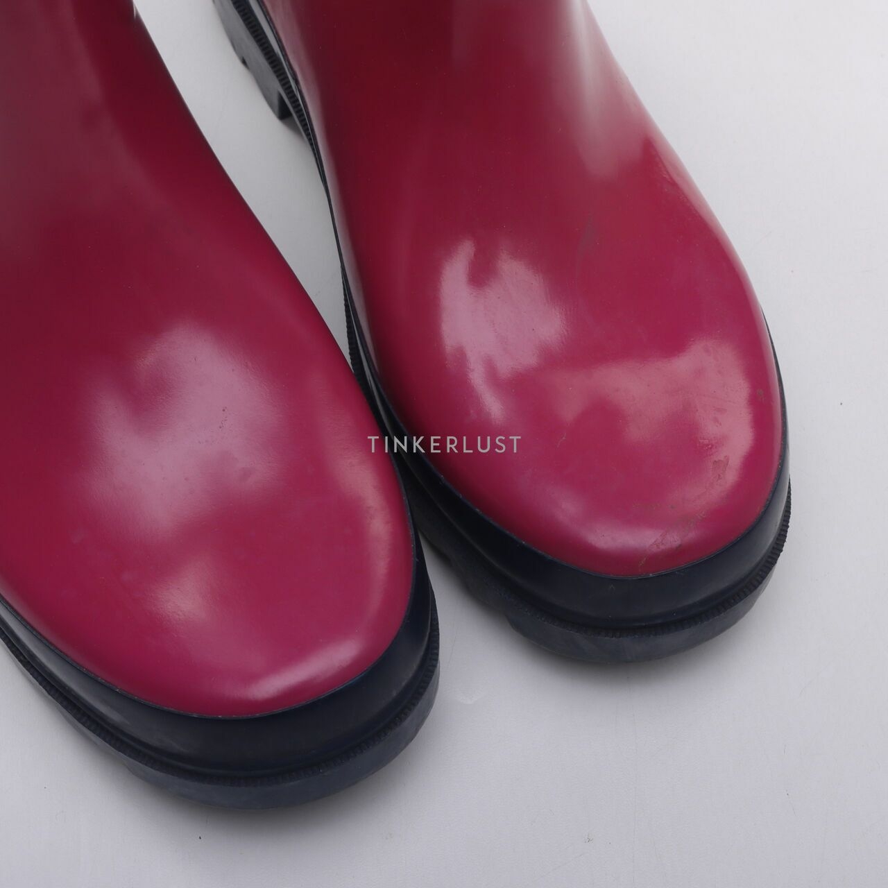 Tory Burch Pink/Black/Navy Rubber Boots