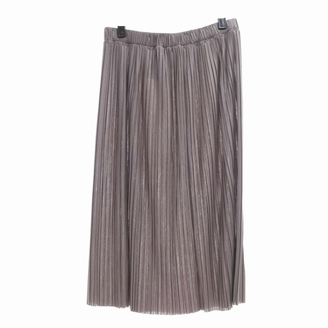 UNIQLO Grey Pleated Midi Skirt