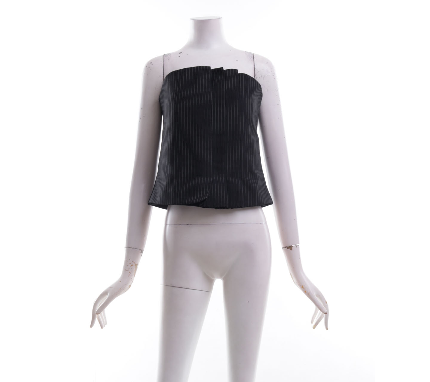 Creme De La Creme Black Striped Off Shoulder Sleeveless