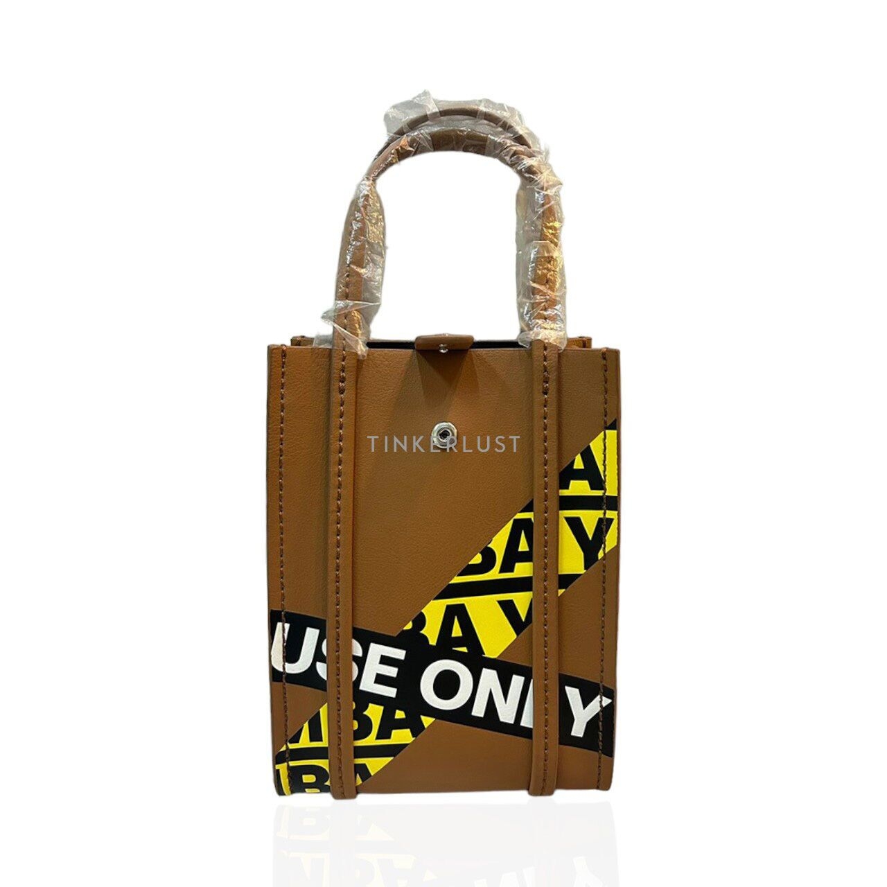 Bimba Y Lola Tan Printed Mini Tote Bag Satchel Bag