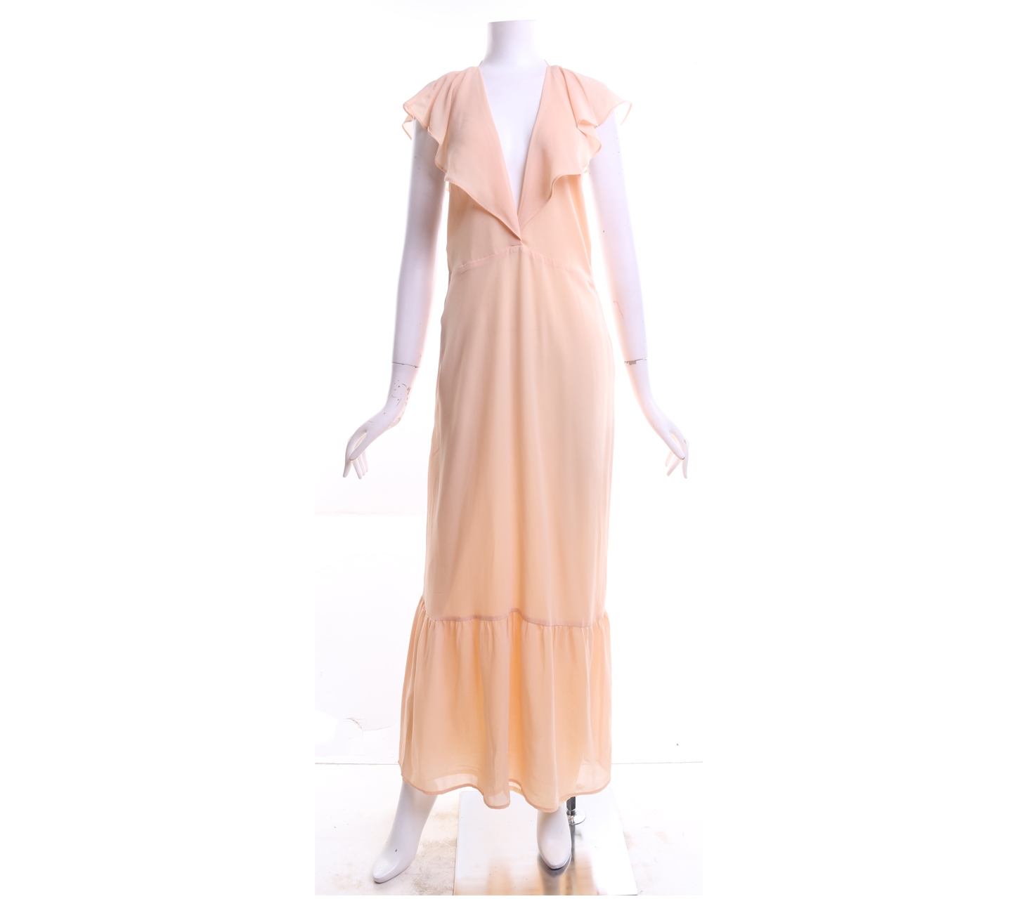 Statu Quo Peach Open Back Long Dress