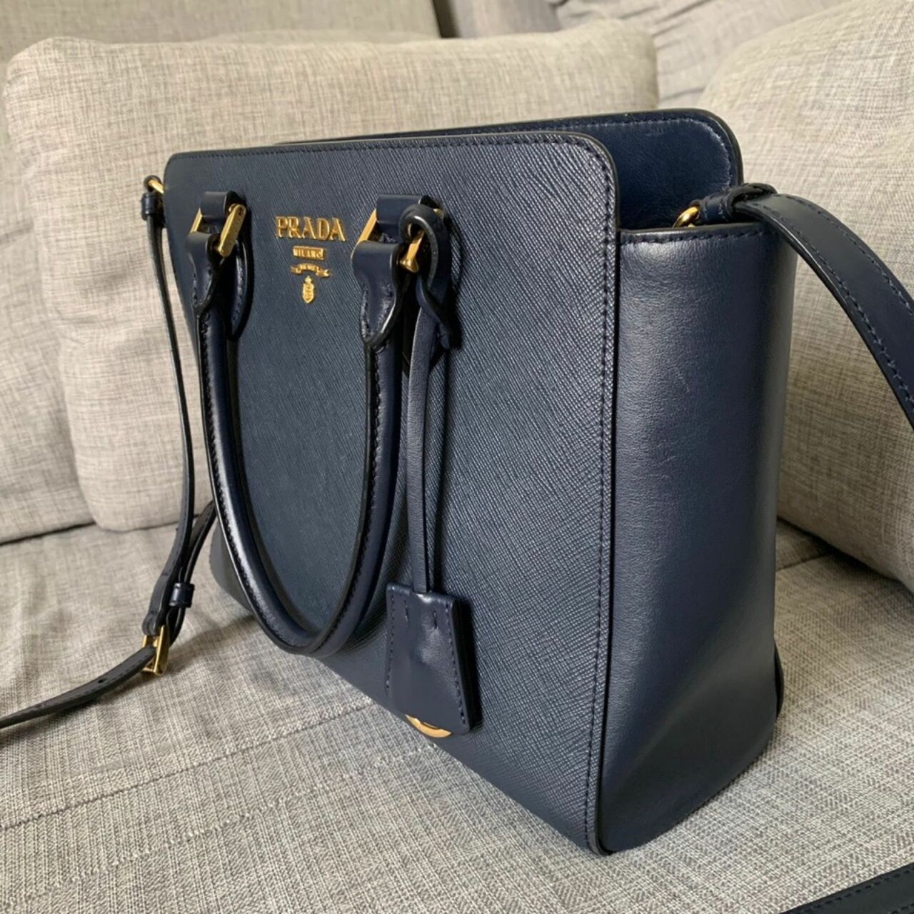 Prada Navy 2way Shoulder Hand Bag