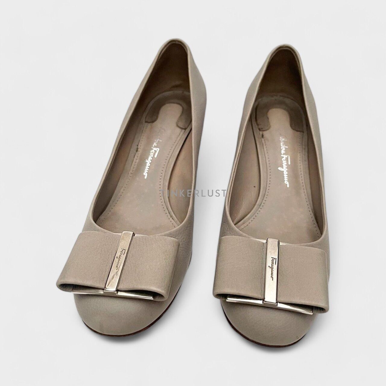 Salvatore Ferragamo Grey Pump Heels