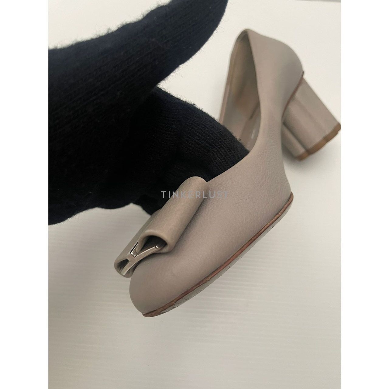 Salvatore Ferragamo Grey Pump Heels