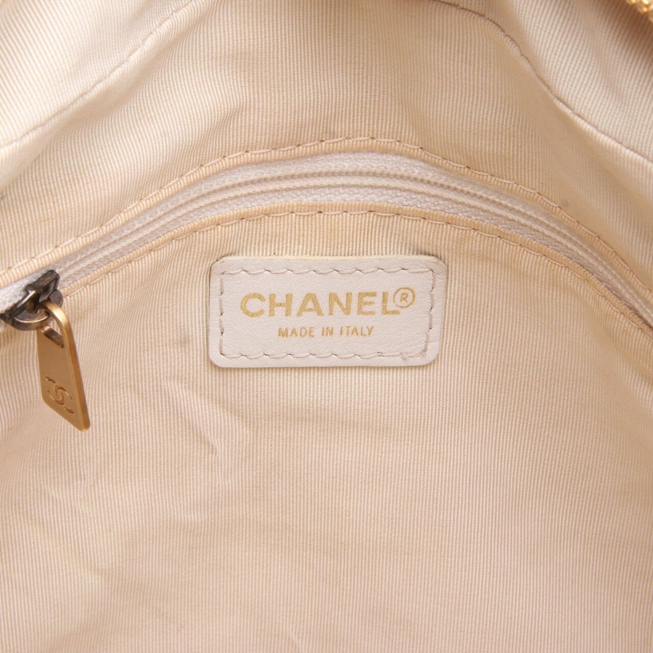 Chanel Calfskin Wild Stitch Top Handle Bag White