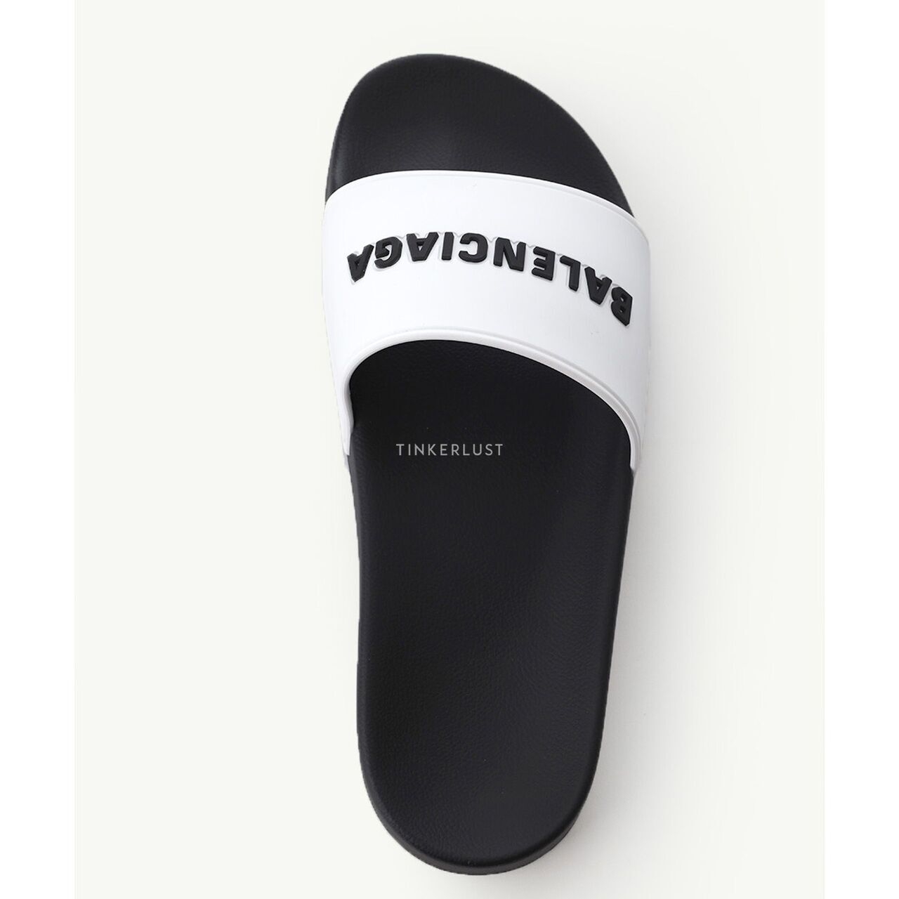 Balenciaga Men Logo in Black/White Slides Sandals