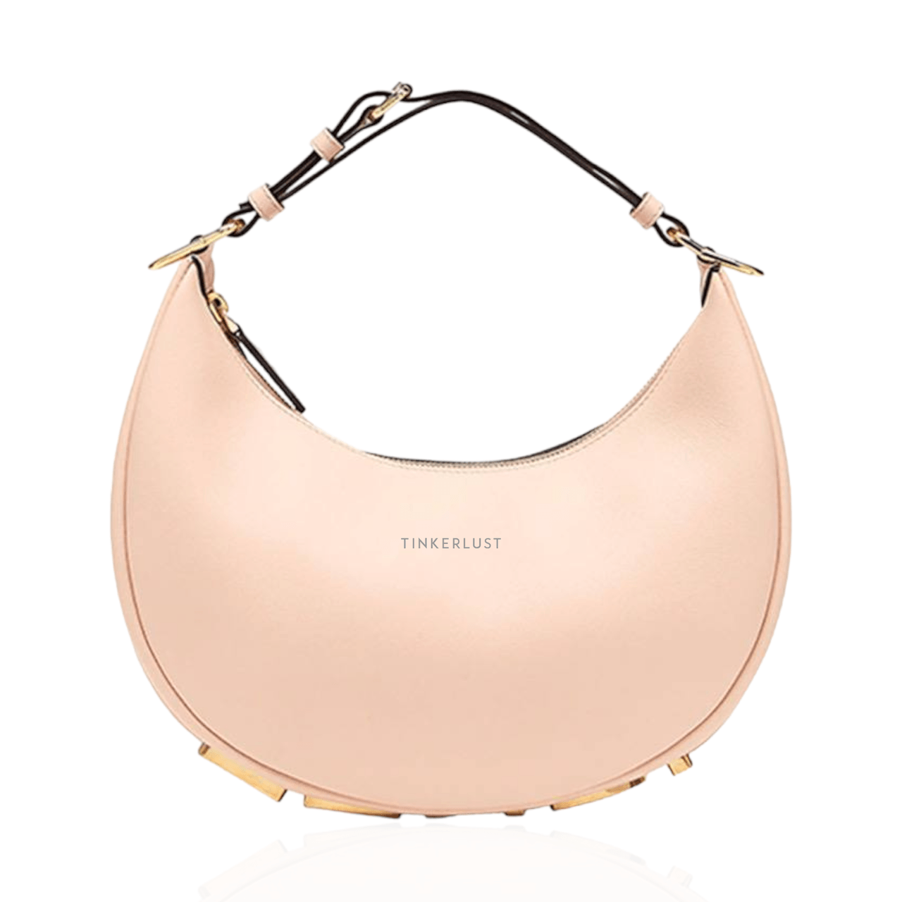 Fendi Small Fendigraphy Hobo Bag in Pale Pink Calf Leather Shoulder Bag