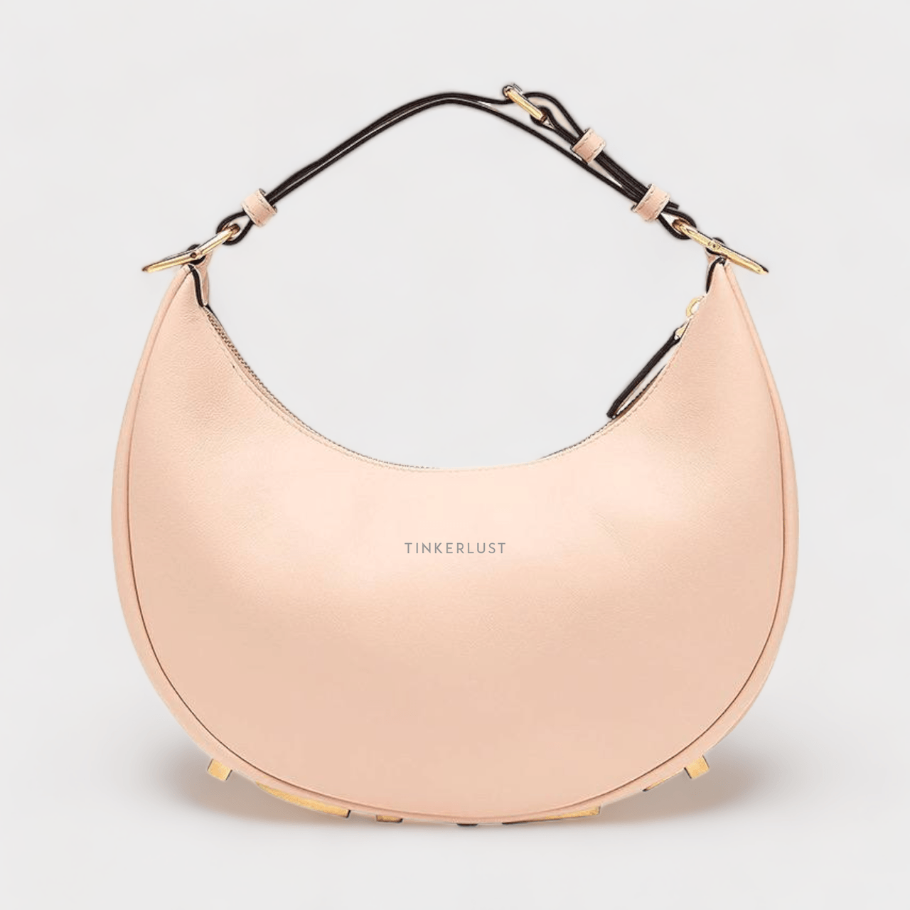 Fendi Small Fendigraphy Hobo Bag in Pale Pink Calf Leather Shoulder Bag