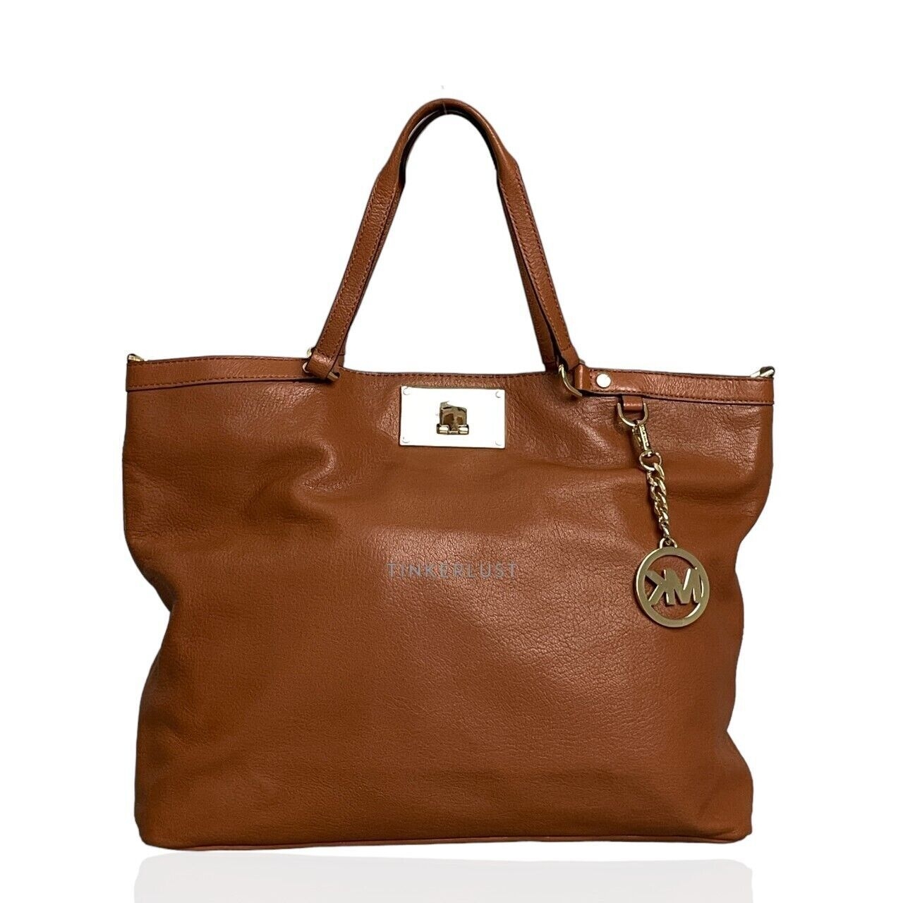 Michael Kors Channing Brown Leather GHW Tote Bag