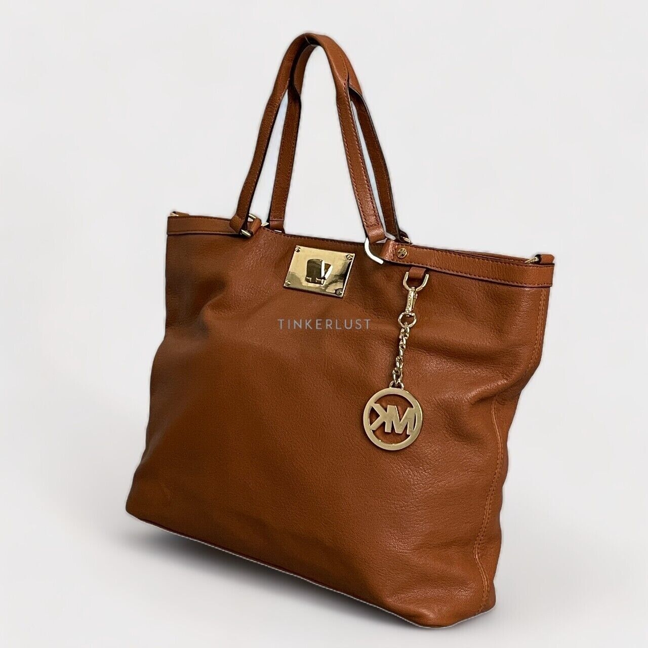 Michael Kors Channing Brown Leather GHW Tote Bag