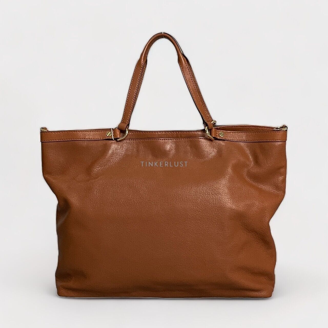 Michael Kors Channing Brown Leather GHW Tote Bag