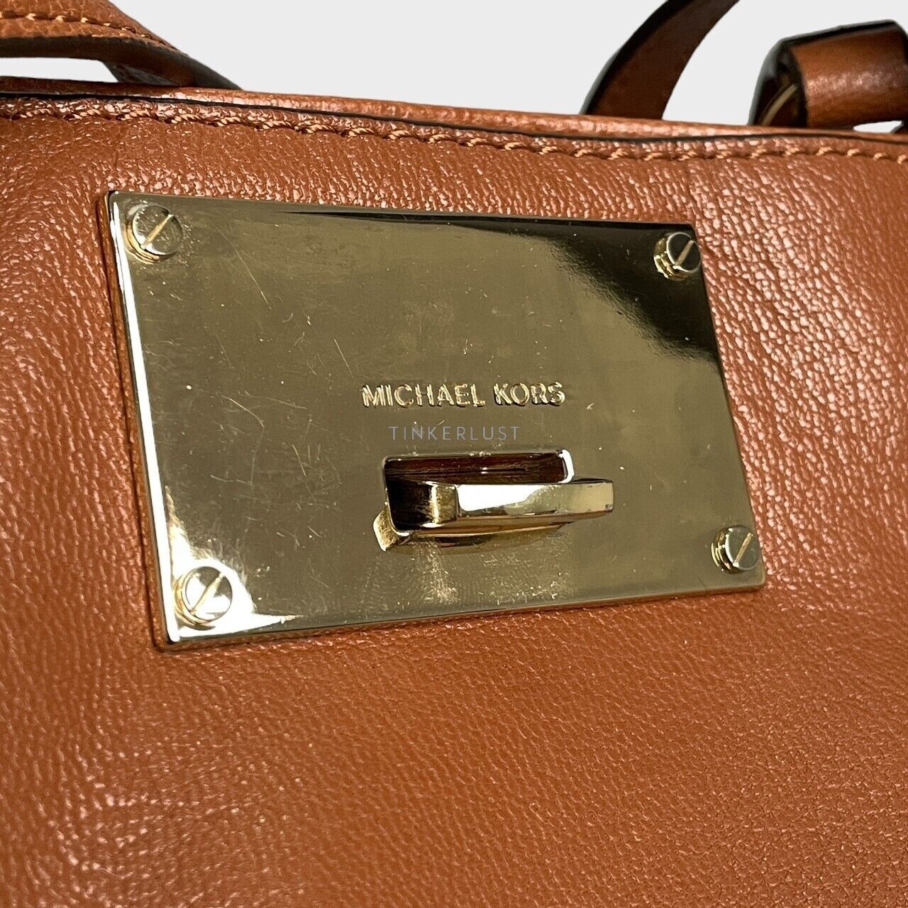 Michael Kors Channing Brown Leather GHW Tote Bag