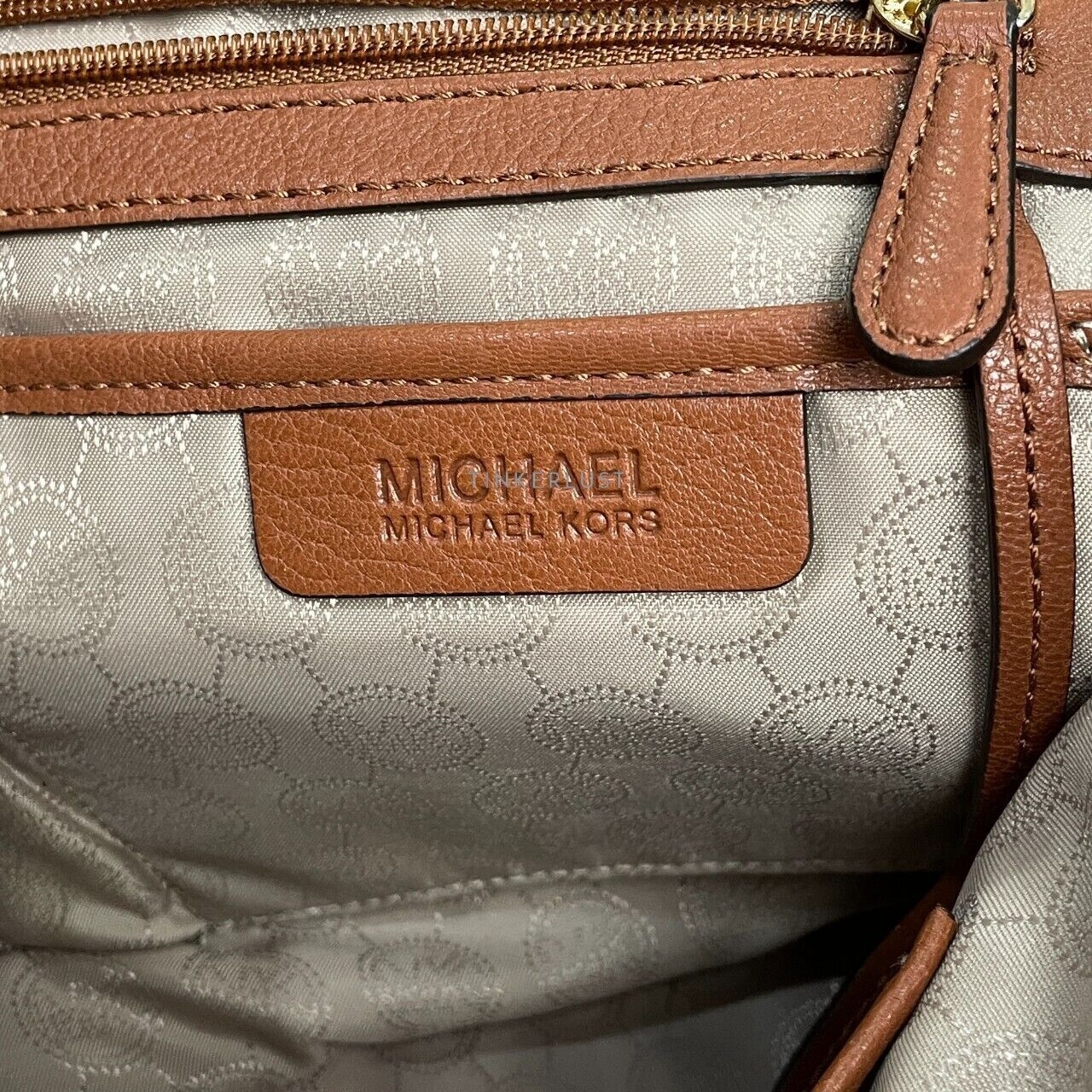 Michael Kors Channing Brown Leather GHW Tote Bag