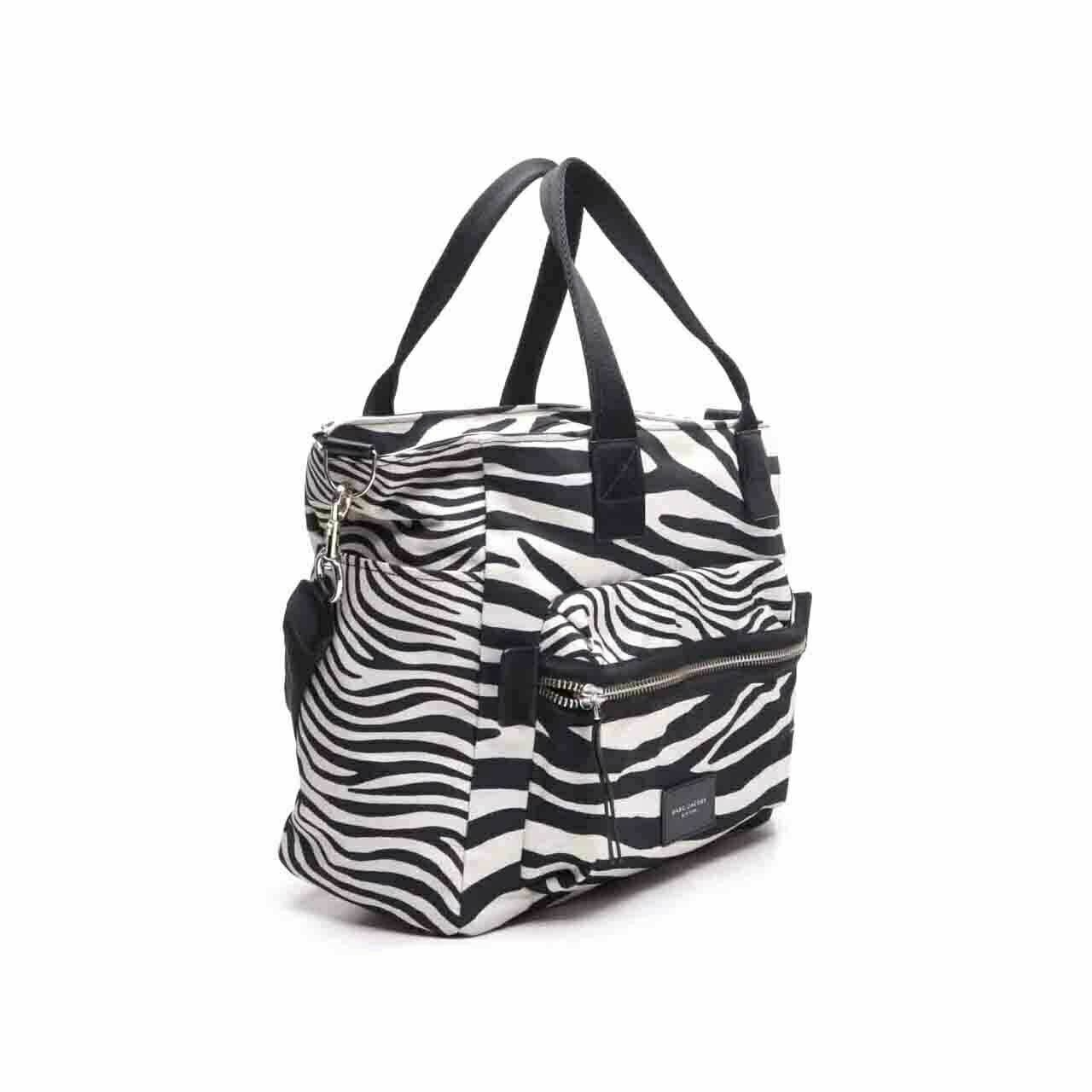 Marc Jacobs Zebra Print Black White Biker Baby Diaper Tote Bag