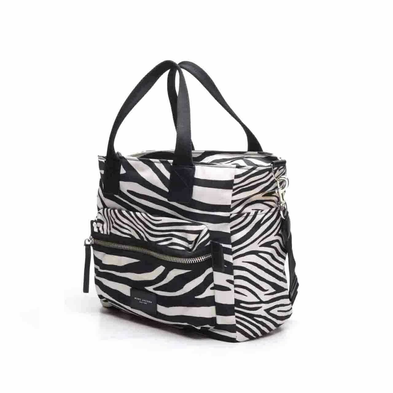 Marc Jacobs Zebra Print Black White Biker Baby Diaper Tote Bag