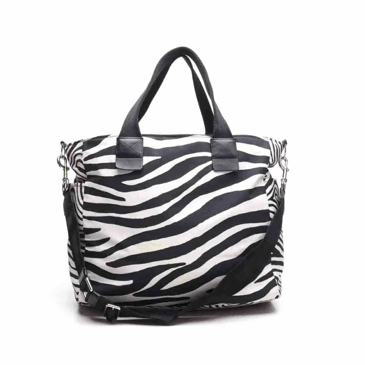 Marc Jacobs Zebra Print Black White Biker Baby Diaper Tote Bag