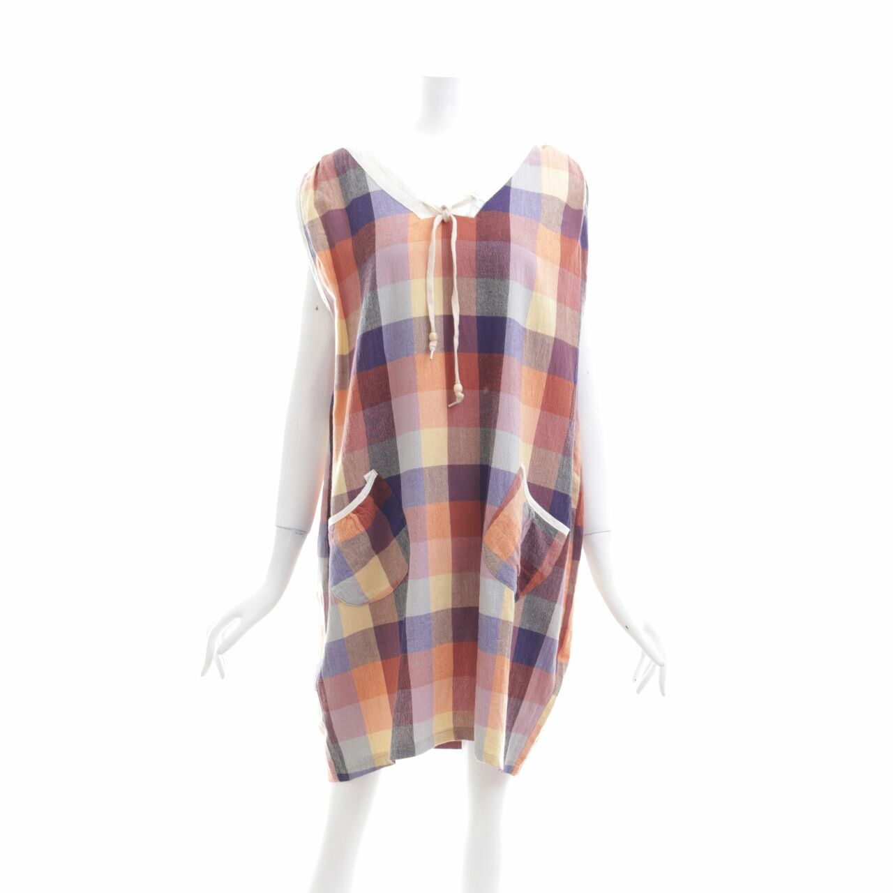 Cotton Ink Multicolor Plaid Mini Dress