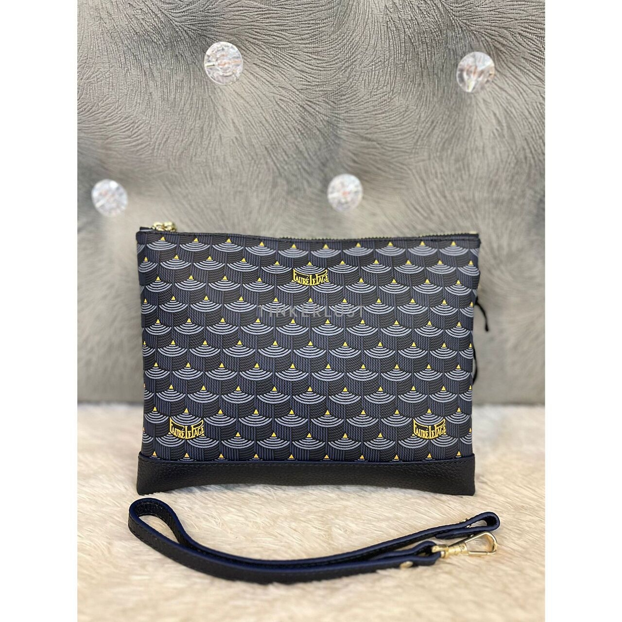 Faure Le Page Blue Pochette Zip 19 Clutch