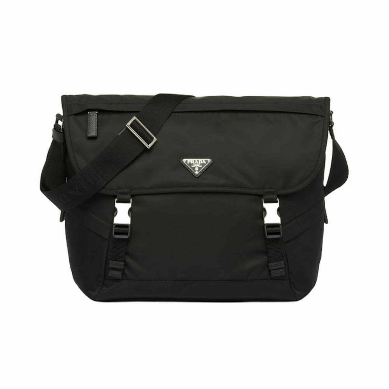 Prada Re-Nylon and Saffiano Shoulder Bag Black