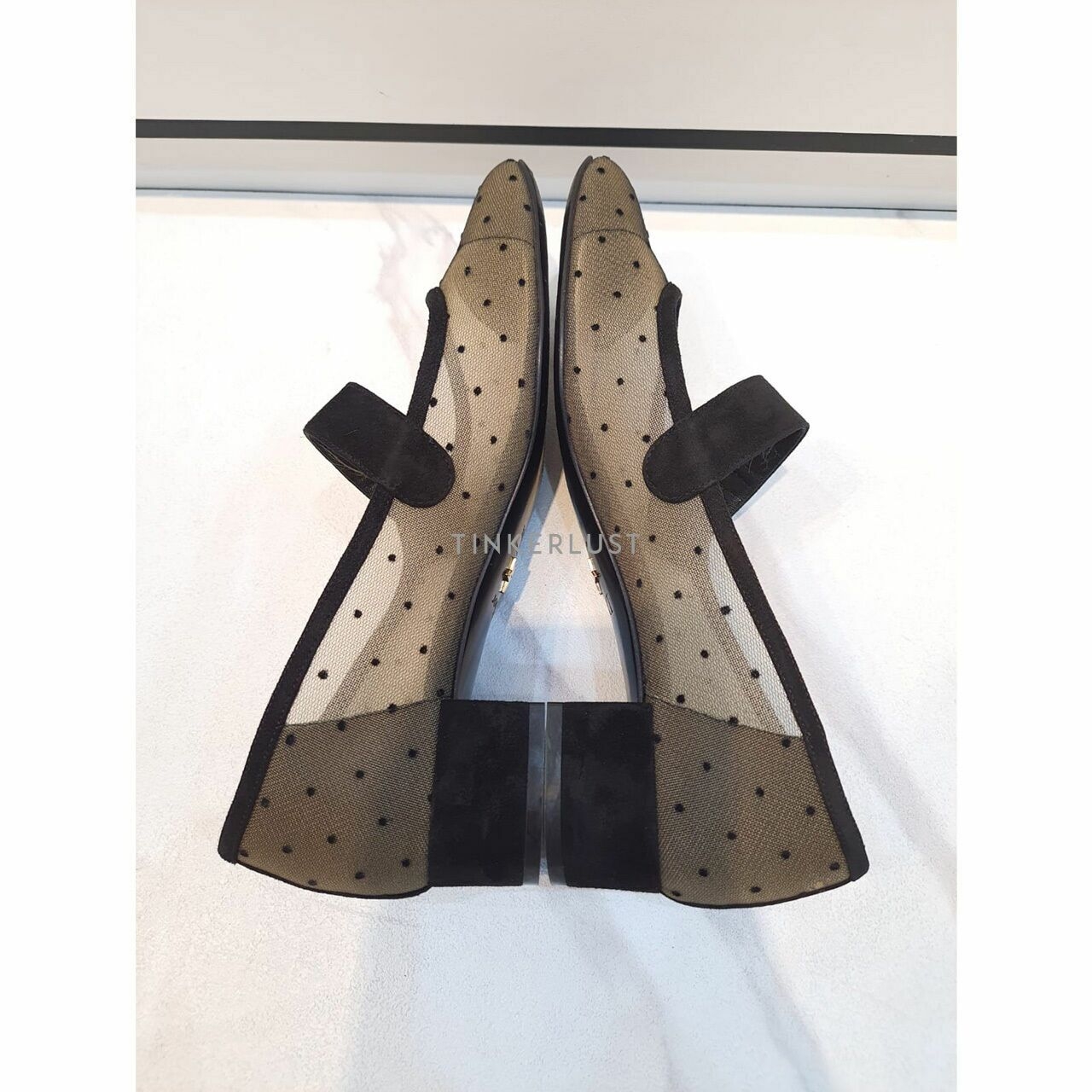 Christian Dior Mesh Polkadot Block Heels