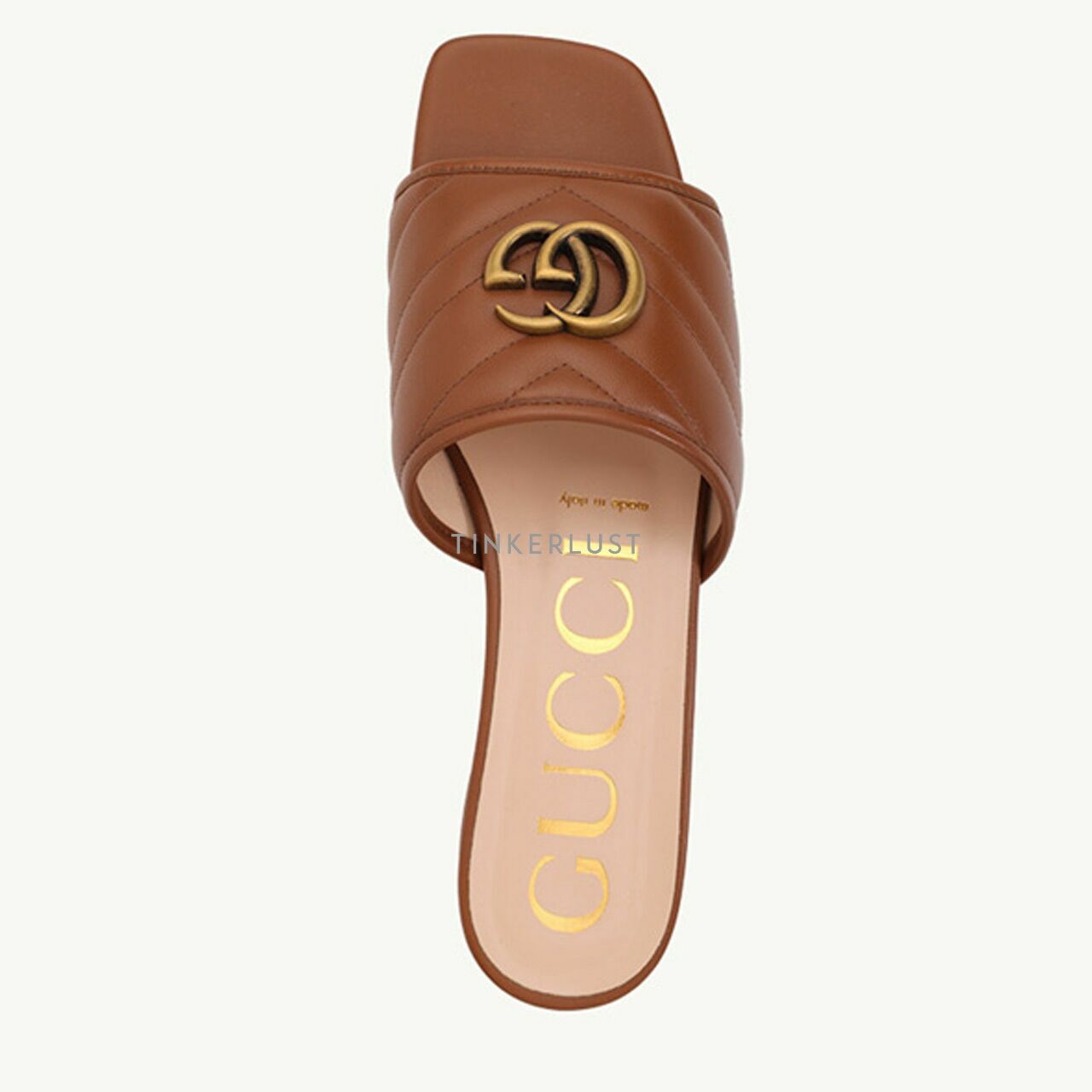 GUCCI Women GG Matelasse Slide Sandals in Cuir Leather