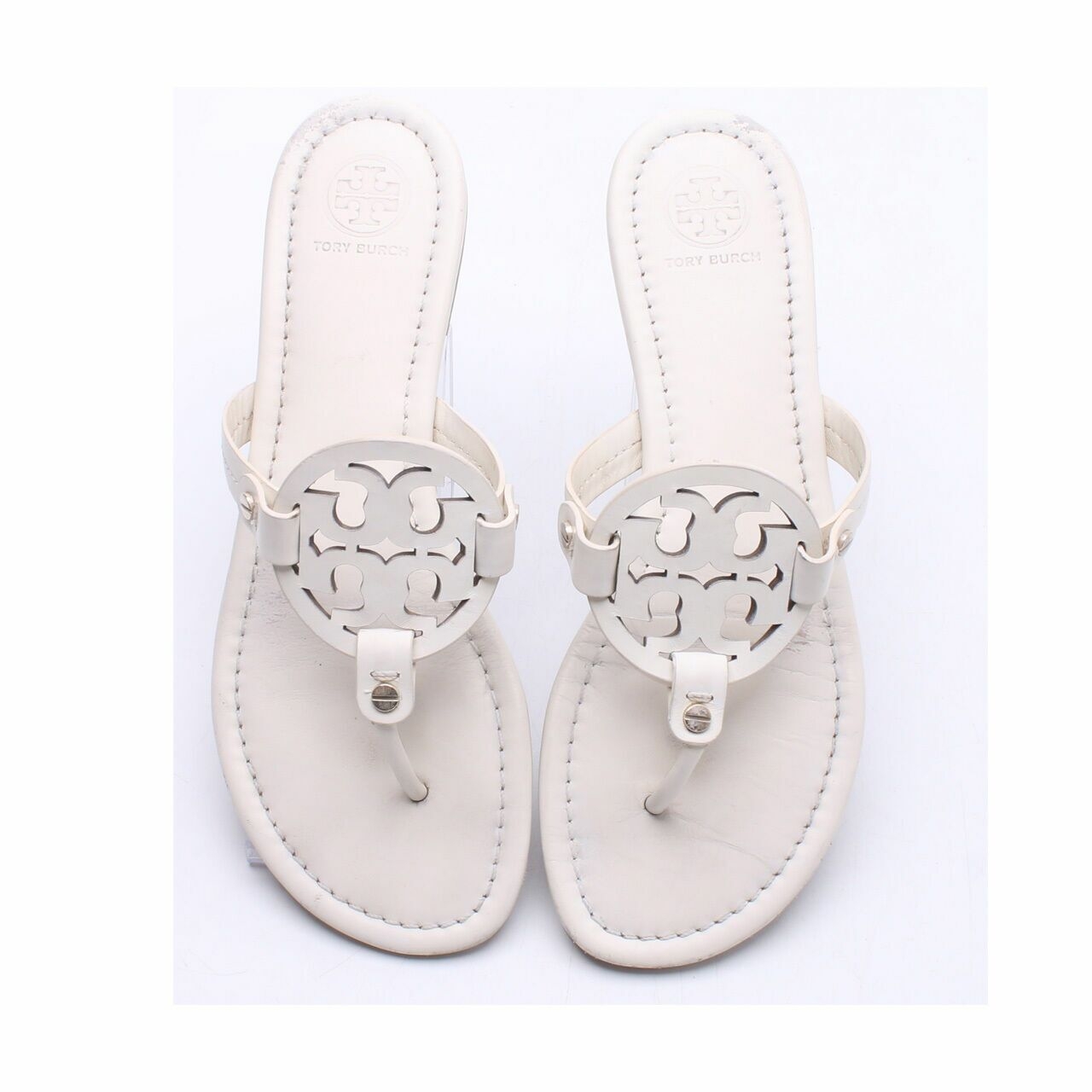 Tory Burch Miller Veg Leather Bleach White Sandals