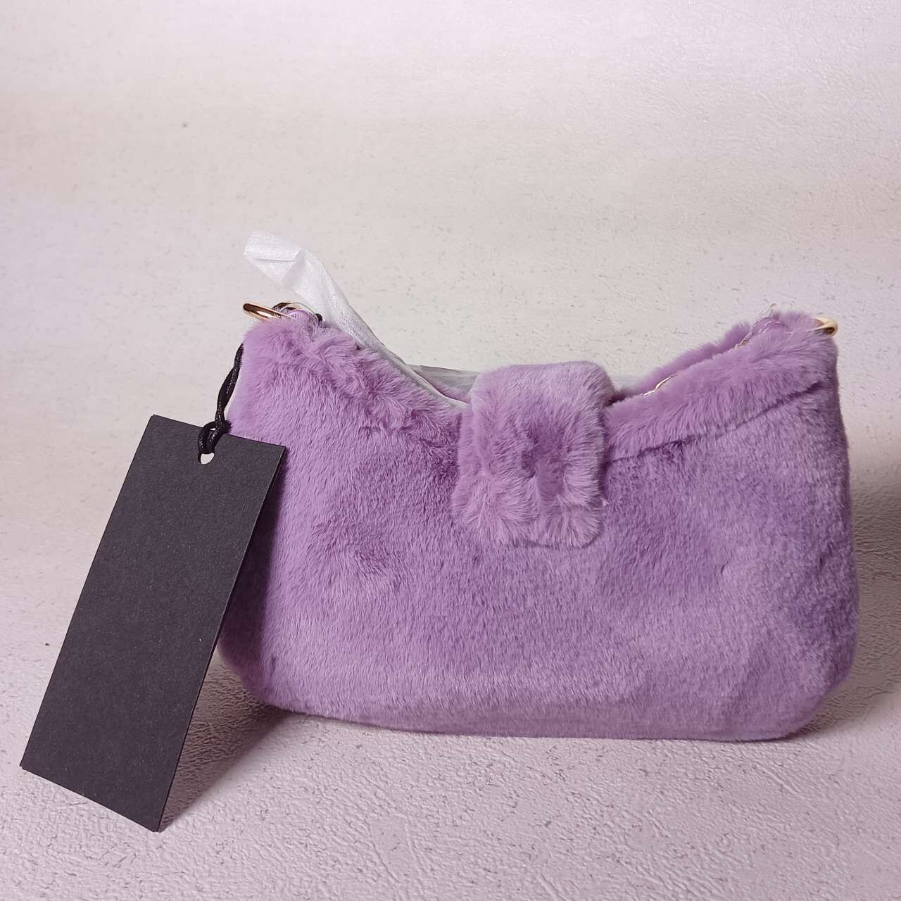 Versace Jeans Couture Faux Fur Purple Sling Bag 